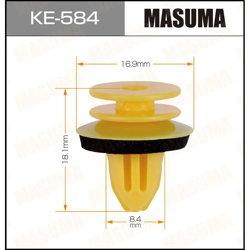 Клипса автомобильная уп.50 MASUMA KE584