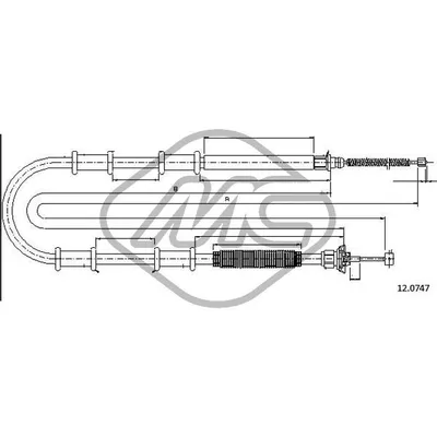 Трос ручника FIAT DOBLO (152) MAXI PANORAMA/COMBI LWB ALL DX/SX-RH/LH Metalcaucho 81389