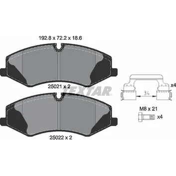 Колодки передние с противошумной пластиной Q+ LAND ROVER Range Rover Sport TEXTAR 2502101