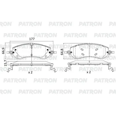 Колодки тормозные дисковые пер. Li Xiang L7/L8/L9 22- PATRON PBP416