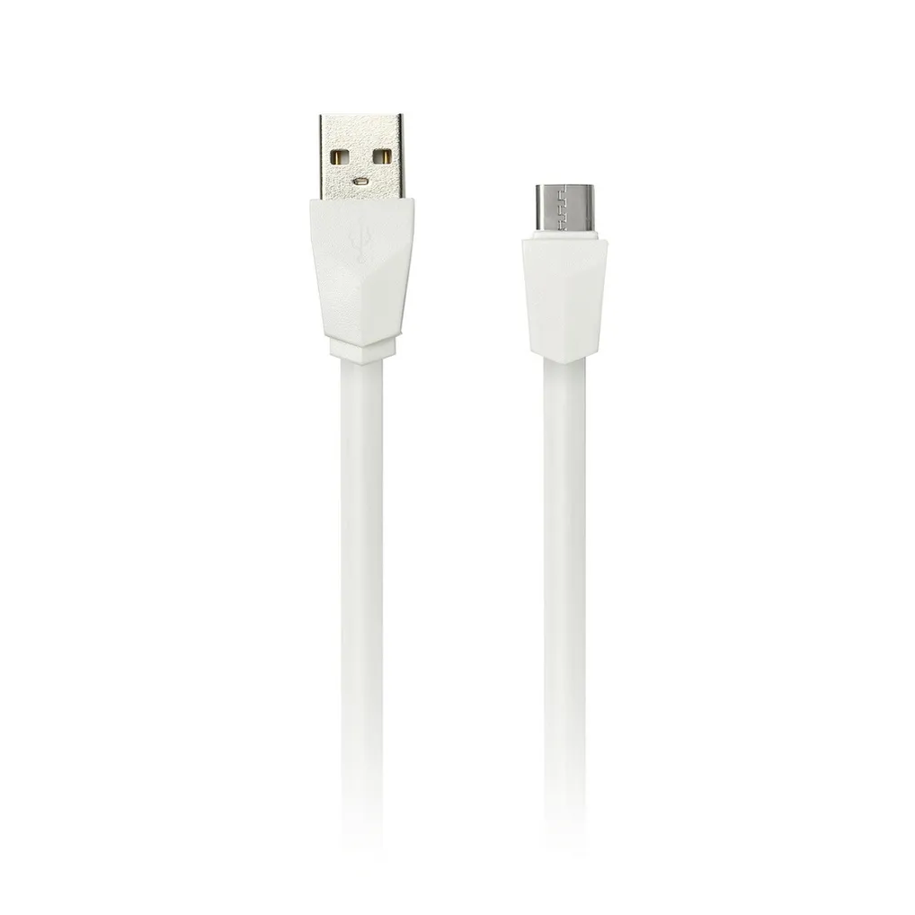 Дата-кабель USB - MICRO USB, плоский, длина 1 м, белый SMARTBUY IK-12R WHITE