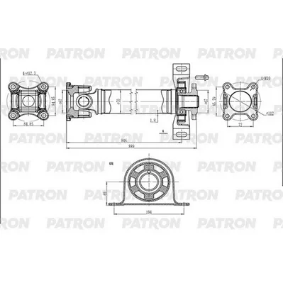 Вал карданный MERCEDES Sprinter (906) 2006-2018 PATRON PKR027