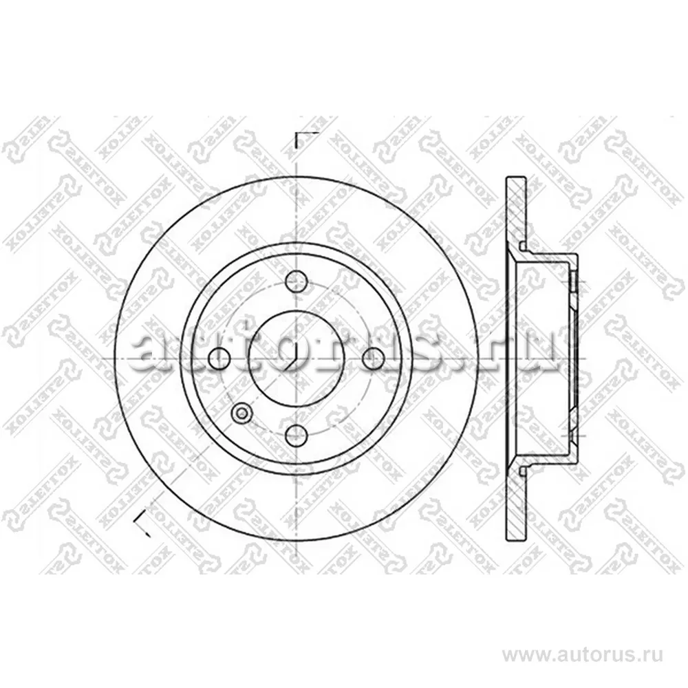 Диск тормозной передний SKODA FELICIA, VW CADDY 1.6/1.9 D 94> STELLOX 60204305_SX
