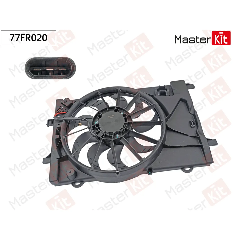 Вентилятор охлаждения радиатора Chevrolet Aveo T300, Opel Mokka, Mokka X (J13, 2011-) MASTERKIT 77FR020