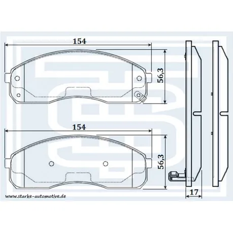 Колодки тормозные перед. KIA CARNIVAL II / PREGIO STARKE 178-543
