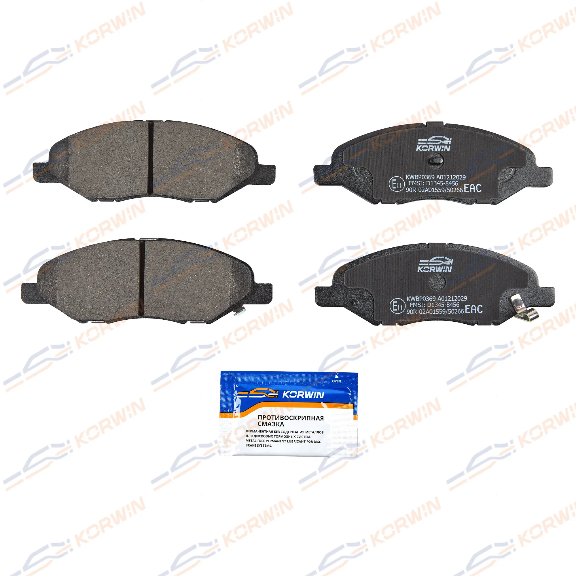 Колодки тормозные перед. Nissan Tiida (C11/C12) 04-/Note (E11) 06-/Lada Vesta15- KORWIN KWBP0369