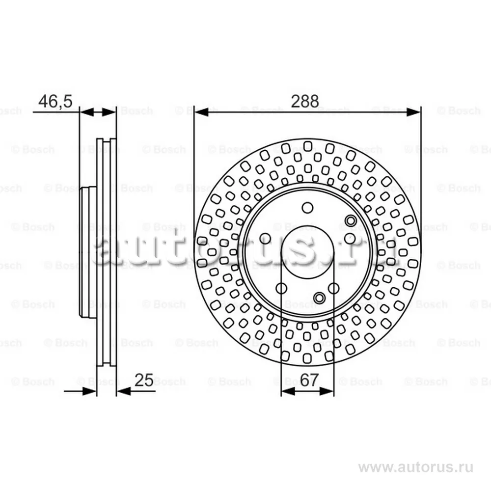 Диск тормозной передний, PREMIUM-2 BOSCH 0 986 479 R69