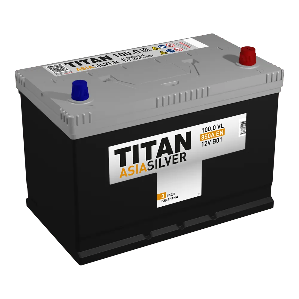 Аккумулятор TITAN ASIA SILVER 100 А/ч Обратная R+ 304х175х221 EN850 A