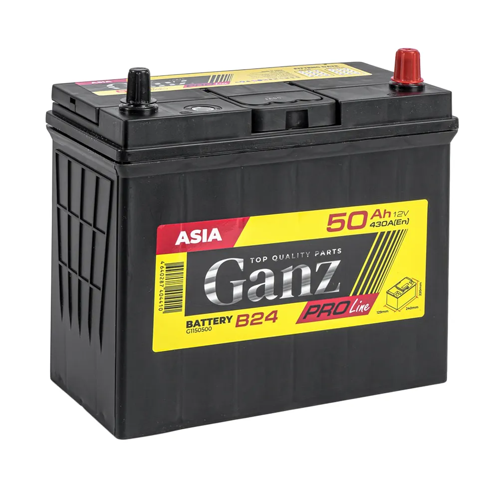 Аккумулятор GANZ PRO-Line JIS 50 А/ч обратный R+ 240x129x220 B24 EN 430 А