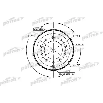 Диск тормозной задний TOYOTA: LAND CRUISER 100 98-, LEXUS: LX470 98 PATRON PBD4483