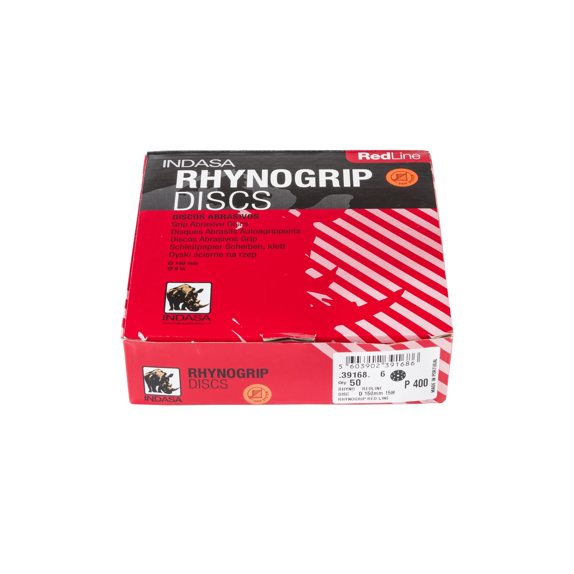 Круг RHYNOGRIP (15H) D150мм Р400 (1уп.х50шт) Indasa 39168