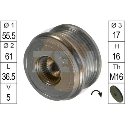 Шкив генератора AUDI A6 1.8T 97-05 ERA ZN5387