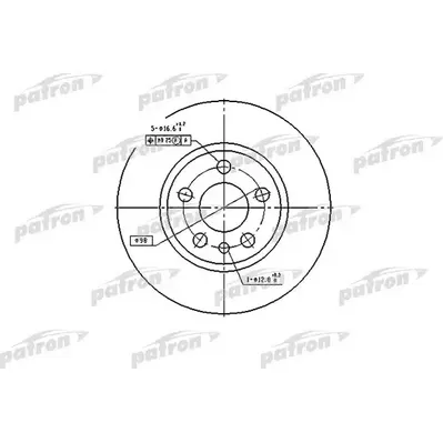 Диск тормозной передний CITROEN: EVASION 97-02, JUMPY 95-, JUMPY фу PATRON PBD2754