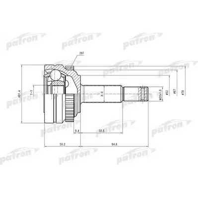 ШРУС наружн к-кт 22x52x22 ABS:29T OPEL: Astra F 94-98 PATRON PCV1118
