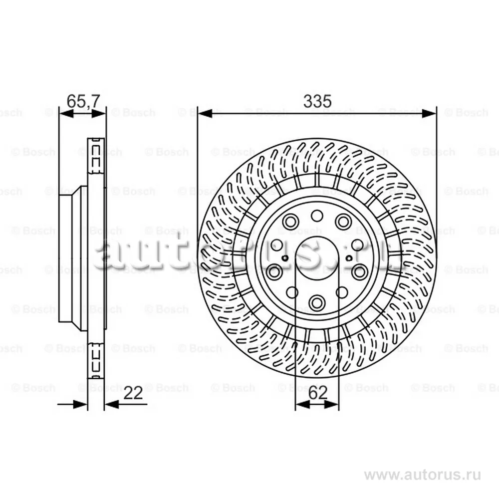 Диск тормозной BOSCH 0986479T34