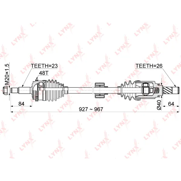 Привод в сборе R LADA Vesta 1.6 MT JH3 15> LYNXauto CD-1179A