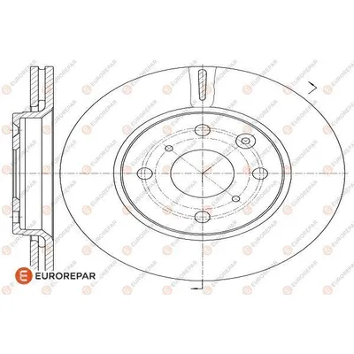 Диск тормозной передний (комплект 2 шт) PEUGEOT 107/CITROEN C1 EUROREPAR 1618862380