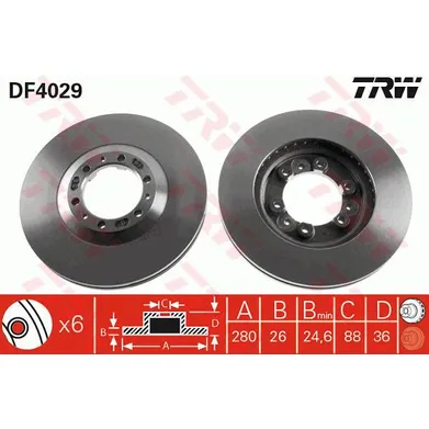 Диск тормозной передний GREAT WALL TRW DF4029