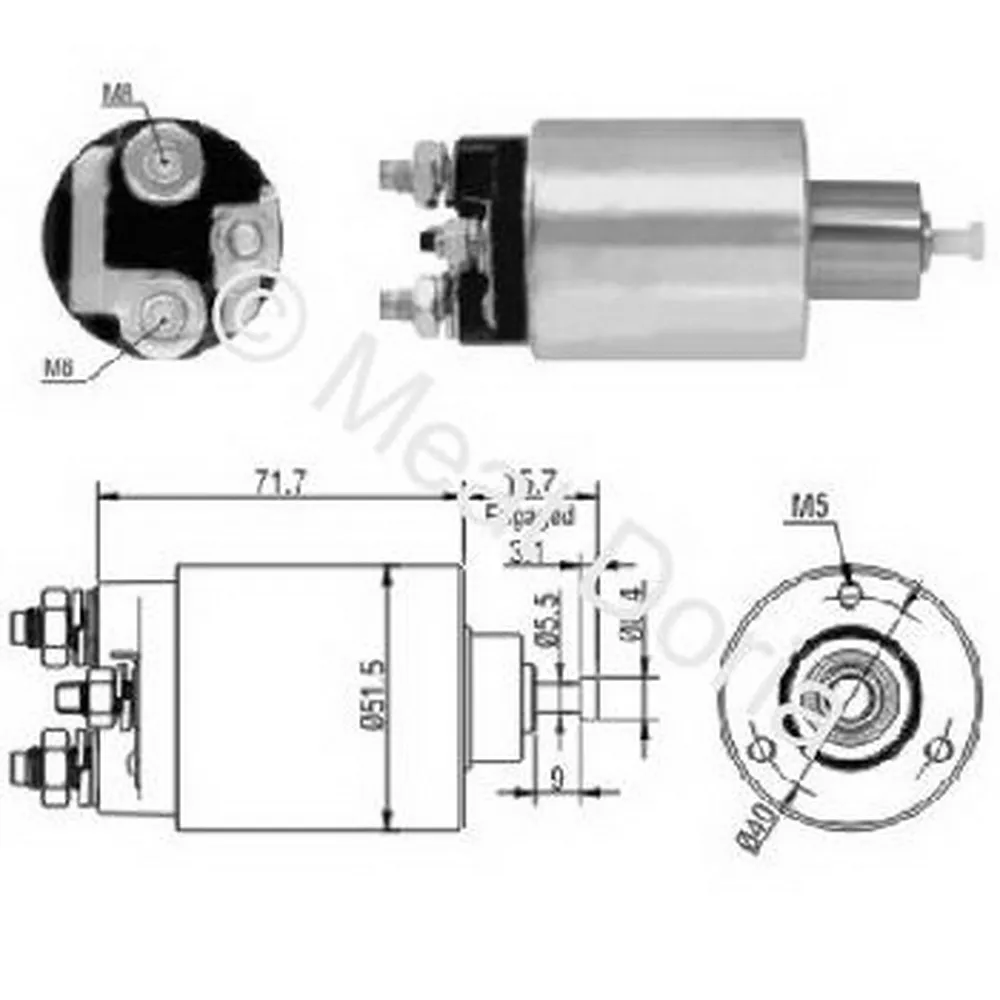 реле втягивающее Daewoo Lanos/Nexia, Opel Corsa/Vectra/Astra/Zafira 1.2-1.6 98 MEAT & DORIA 46182