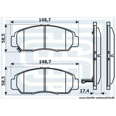 Колодки тормозные HONDA CIVIC VIII-IX передние STARKE 179-792