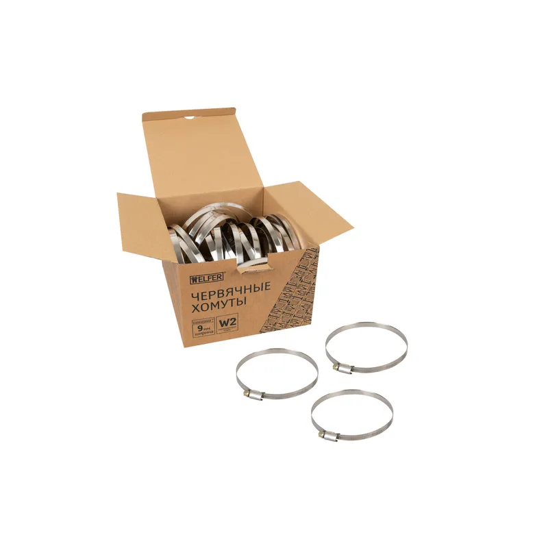 Хомут W2 (90-110 мм, нержавеющая сталь) HELFER
