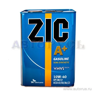 Масло моторное ZIC A Plus SM/CF 10W-40 полусинтетическое 6 л 173393