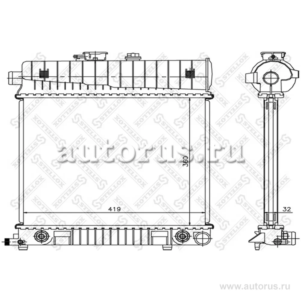 Радиатор системы охлаждения без AC MB W202/W210 1.8-2.3 93-00 STELLOX 10-25221-SX