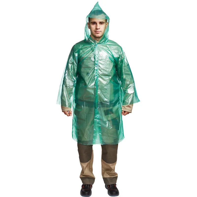 Плащ -дождевик застежка на липучке (плотный ПВД) 446626