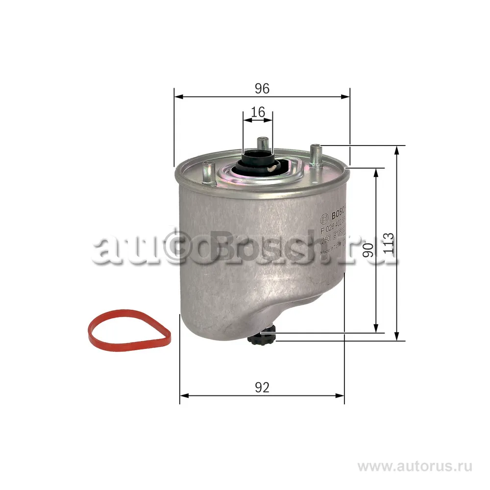 Фильтр топл. Ford Focus/Fiesta1.6tdci 11- / Volvo S40/S80 1.6D 11- BOSCH F026402864
