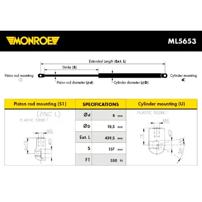 Амортизатор крышки багажника VAG MONROE ML5653