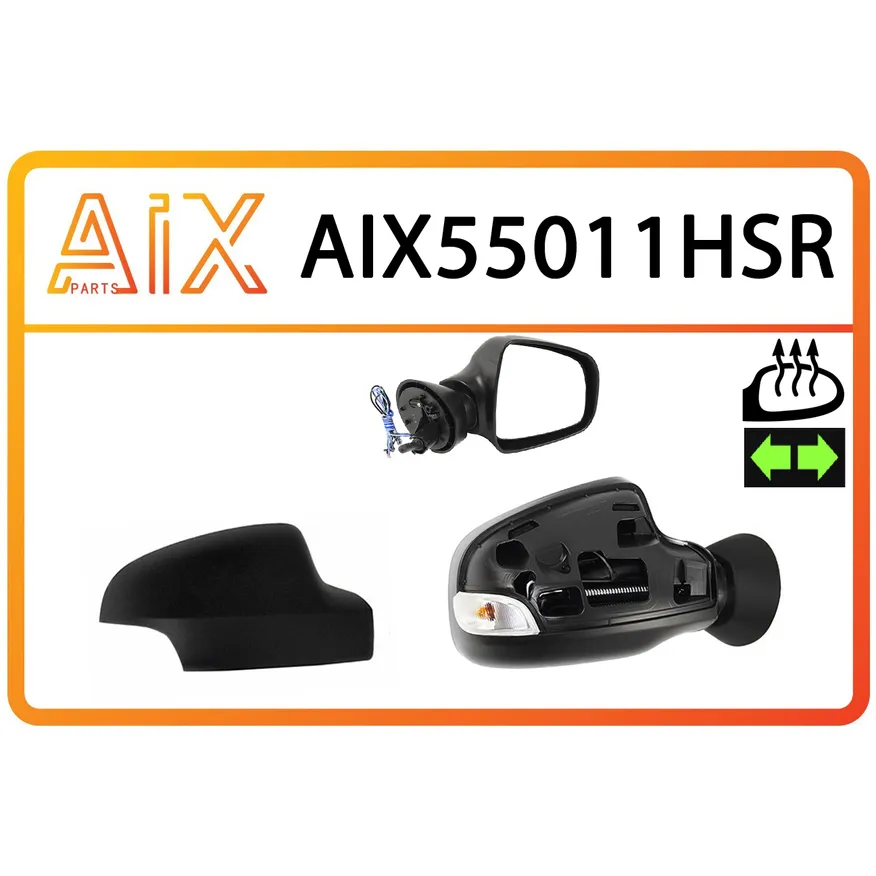 Зеркало мех. съемная облицовка с подогревом и поворотником правое aix55011hsr/ 8200965092 AIX AIX55011HSR