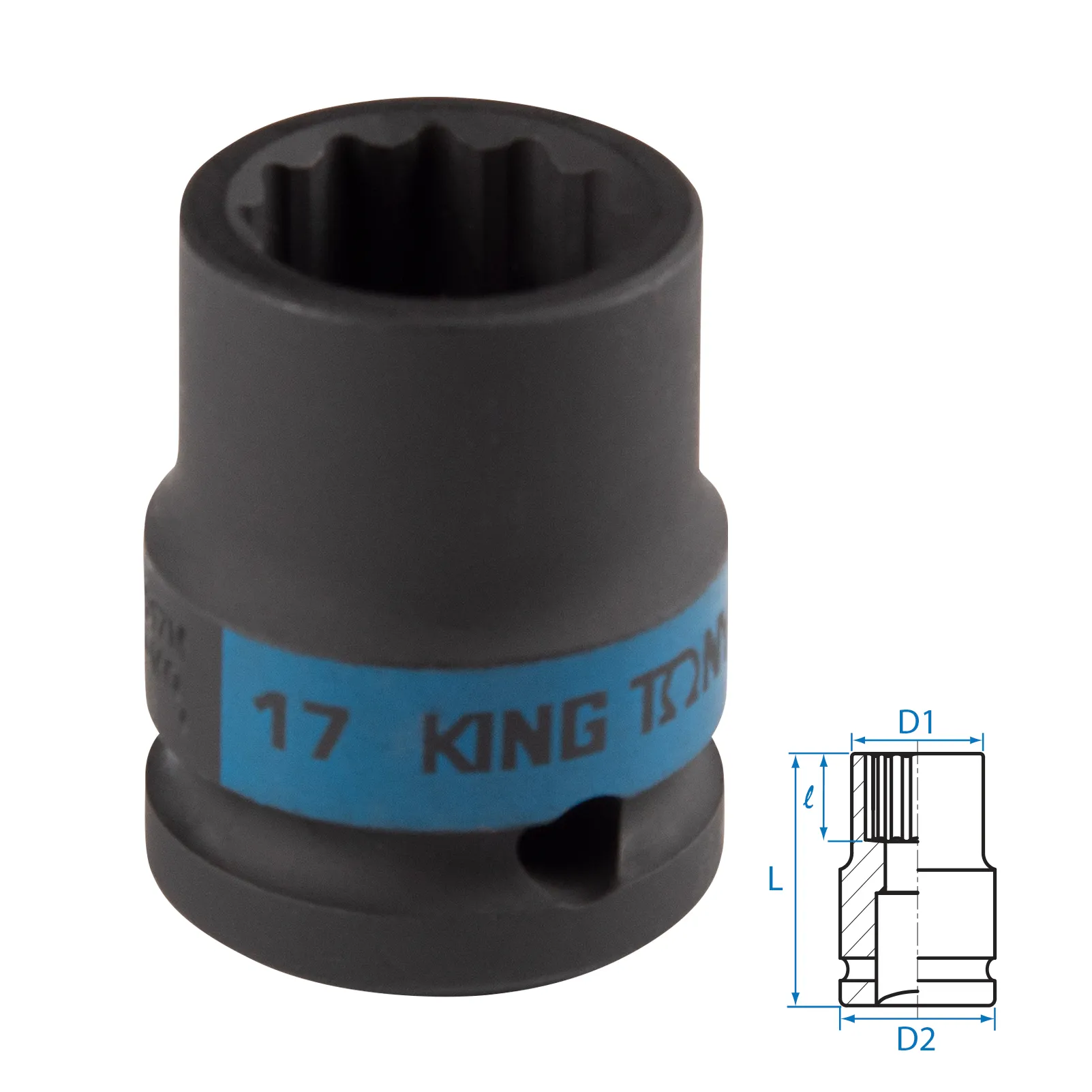 Головка торцевая ударная двенадцатигранная мм KING TONY 453017M