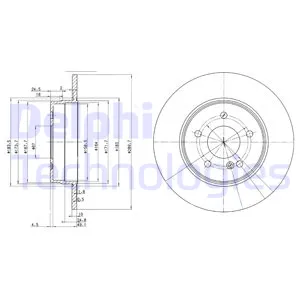 Диск тормозной задний MB W124 W210 2.0-4.3 96 MB W124/140/201/168/202/210 DELPHI BG3239