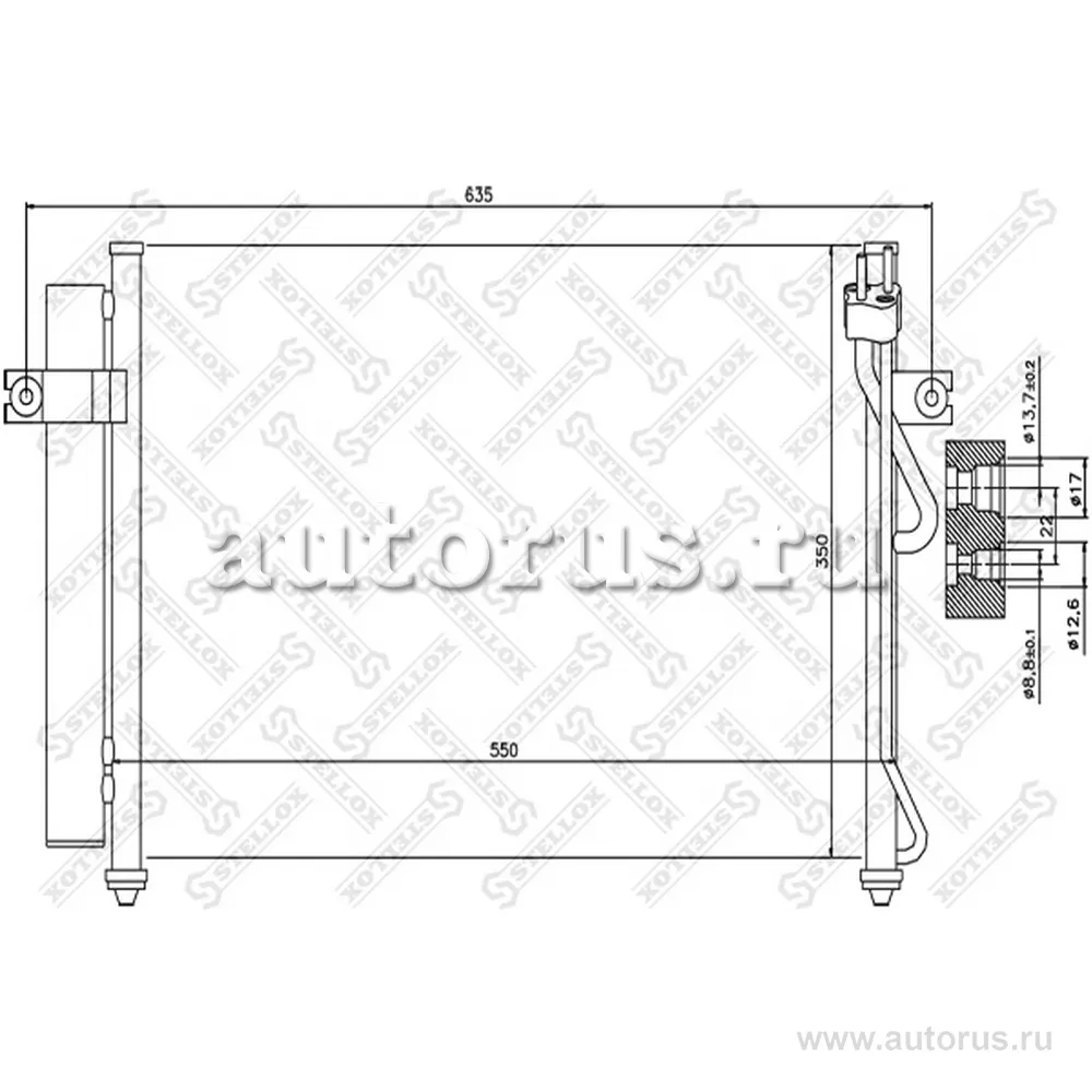 Радиатор конд. Hyundai Getz 1.6 AT 02> STELLOX 10-45028-SX