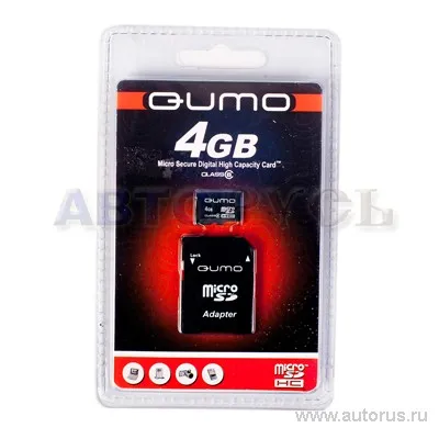 Карта памяти QUMO, Secure Digital Micro 4Gb, SDHC, class 6, 4