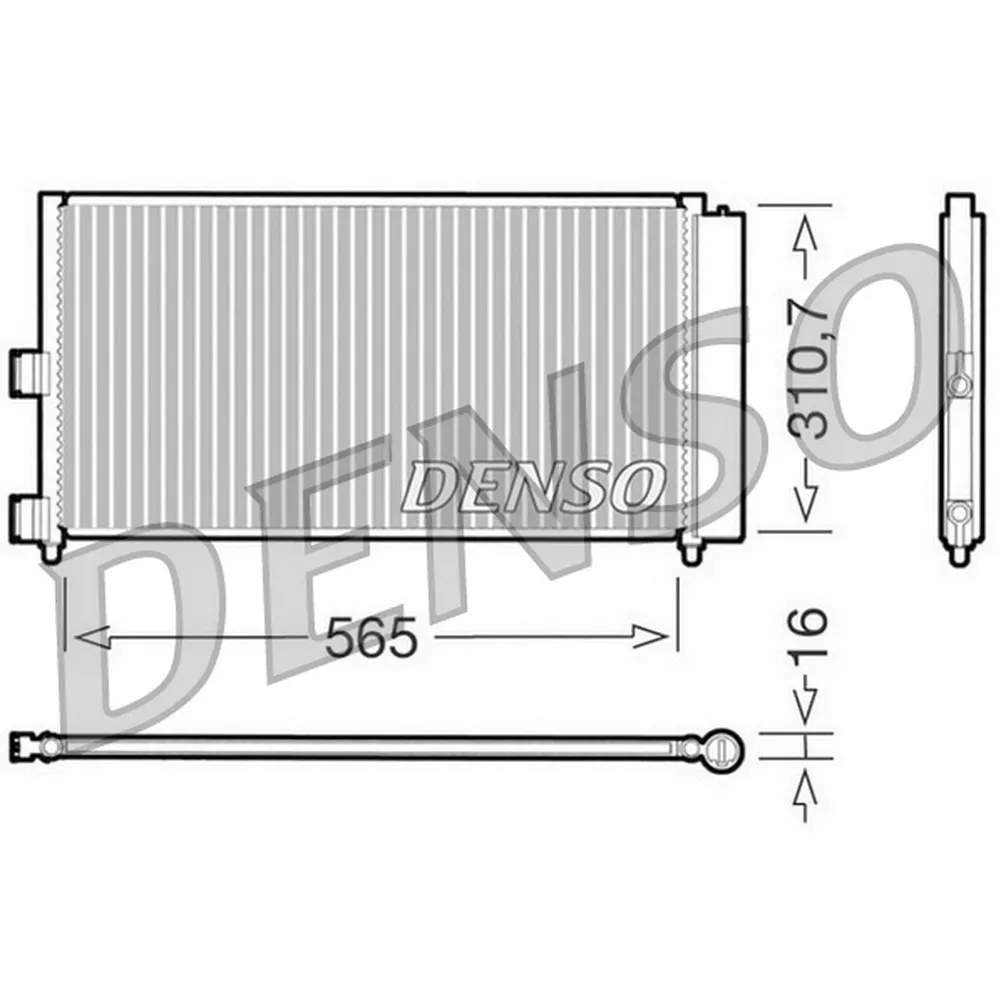 Радиатор кондиционера FIAT DOBLO Cargo (223) 1.3 D Multijet 01 - , IDEA 1.2 16V/1.3 D Multijet/1.3 J DENSO DCN09070