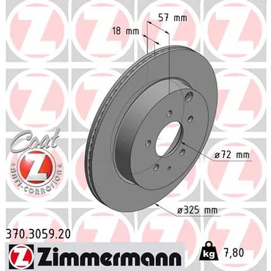 Диск тормозной ZIMMERMANN 370305920