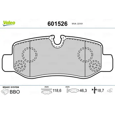 Колодки тормозные дисковые передние, комплект. VALEO 601526