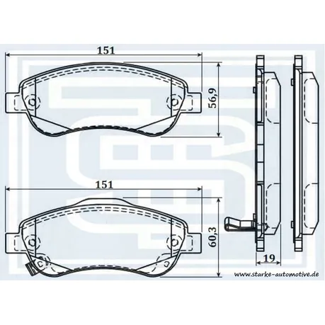 Колодки тормозные HONDA CR-V III передние STARKE 179-816