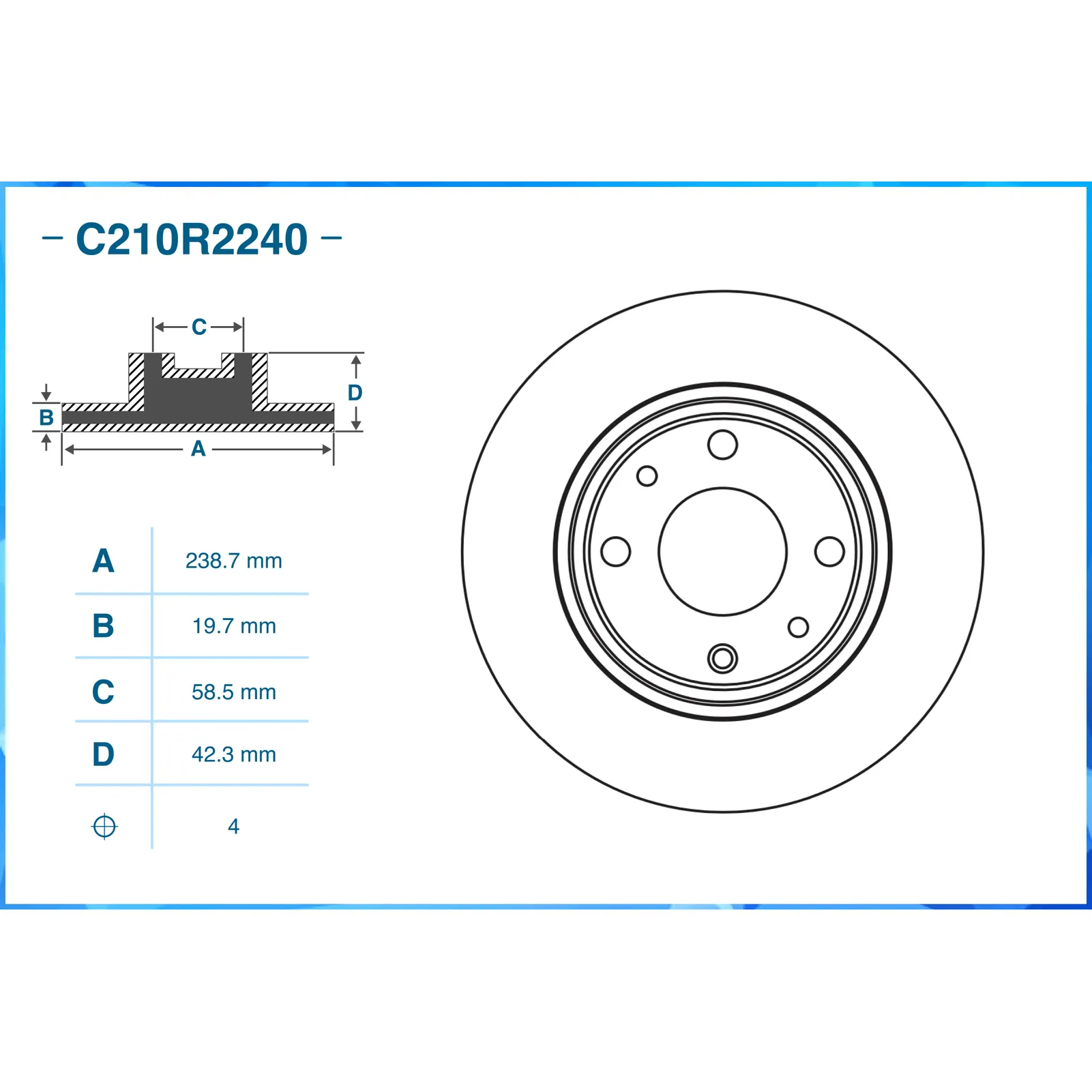 Диск тормозной передний ВАЗ 2110-2112 R-13 ВАЗ 2110-2112 R-13 CWORKS C210R2240