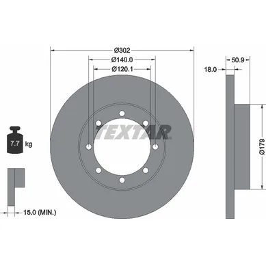 Диск тормозной задний стандартный NISSAN/OPEL/RENAULT/VAUXHALL TEXTAR 92230800