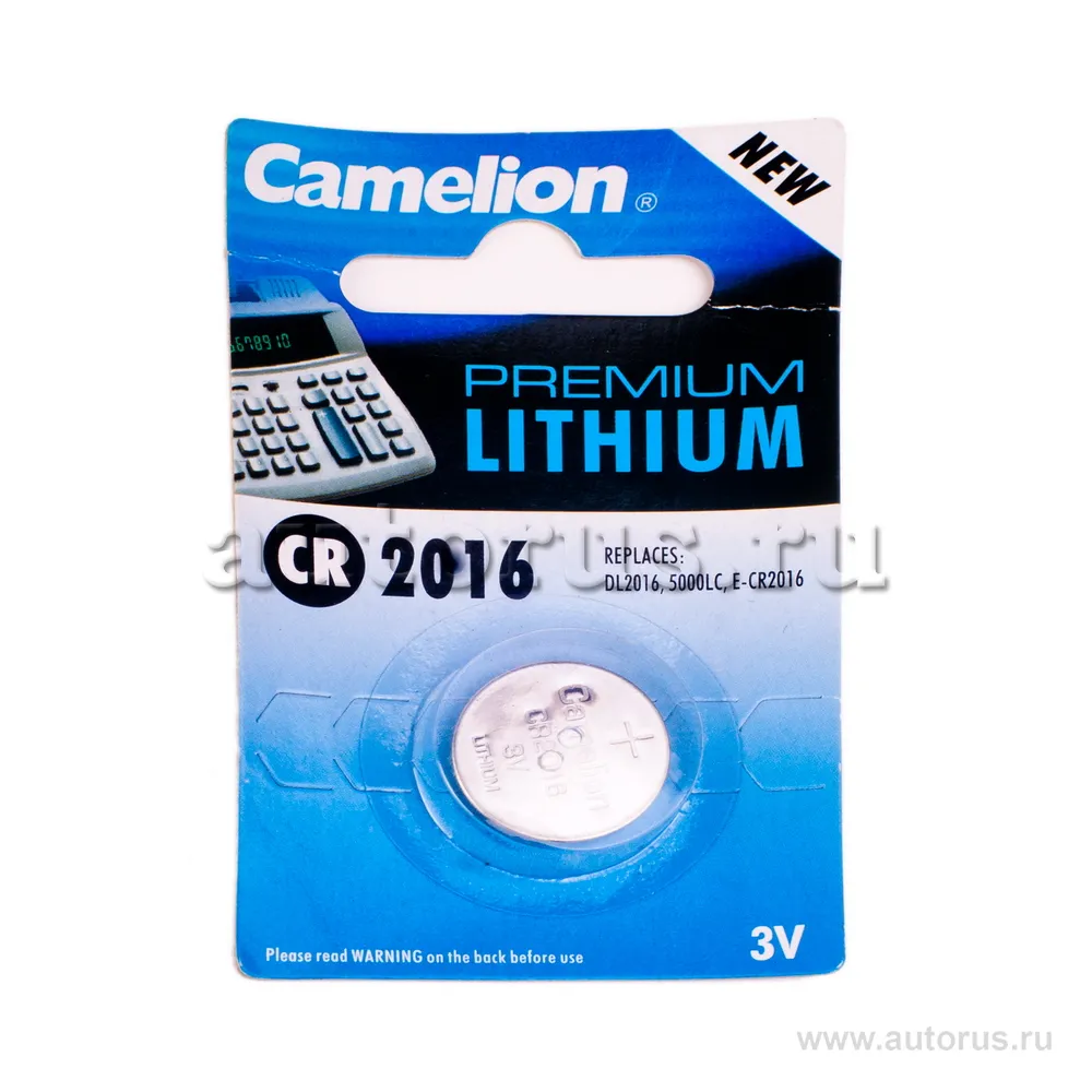 Батарейка литиевая Camelion CR2016 3V (1 шт) CR2016-BP1