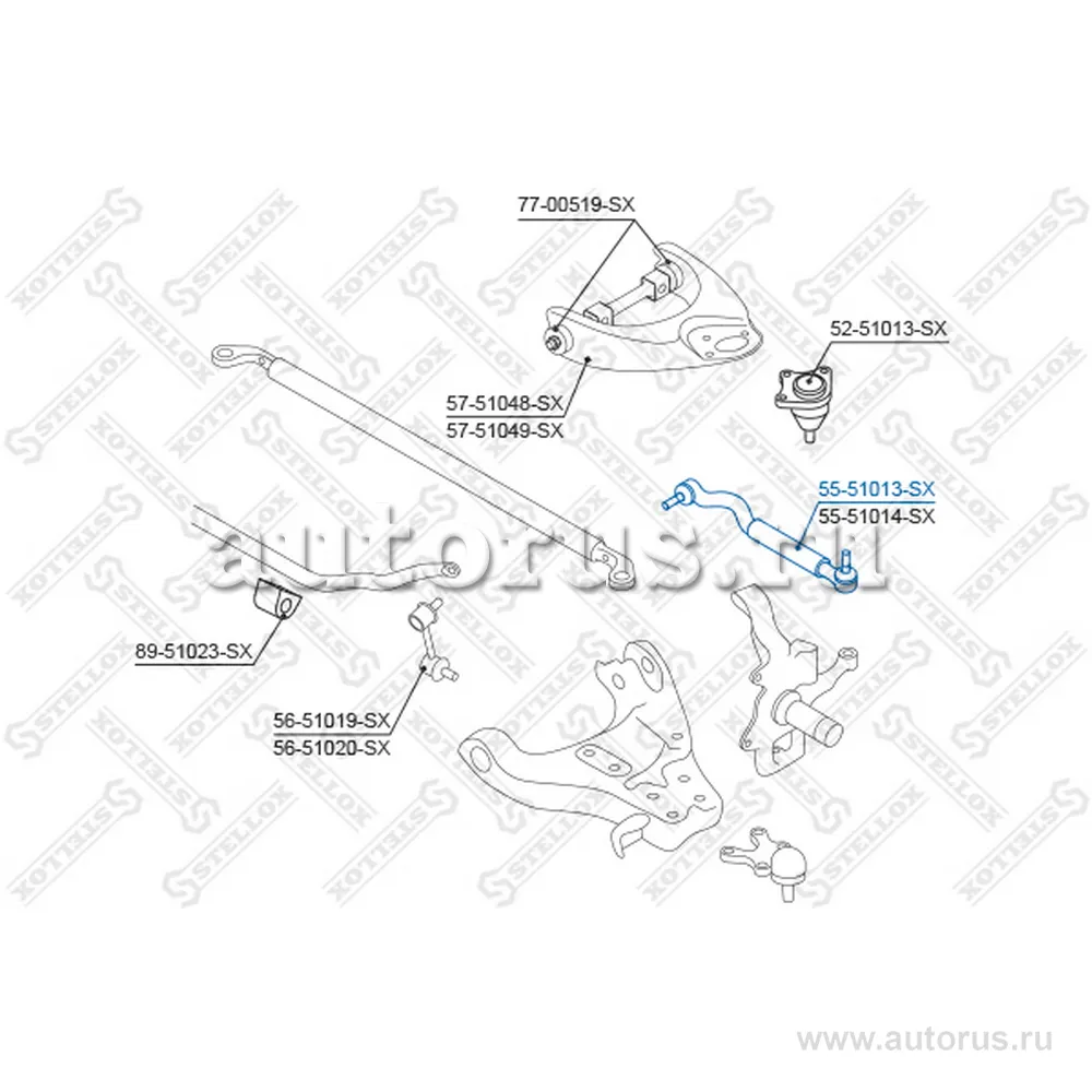 Тяга рул. л. Hyundai Terracan 01 (5551014_SX) STELLOX 5551013_SX