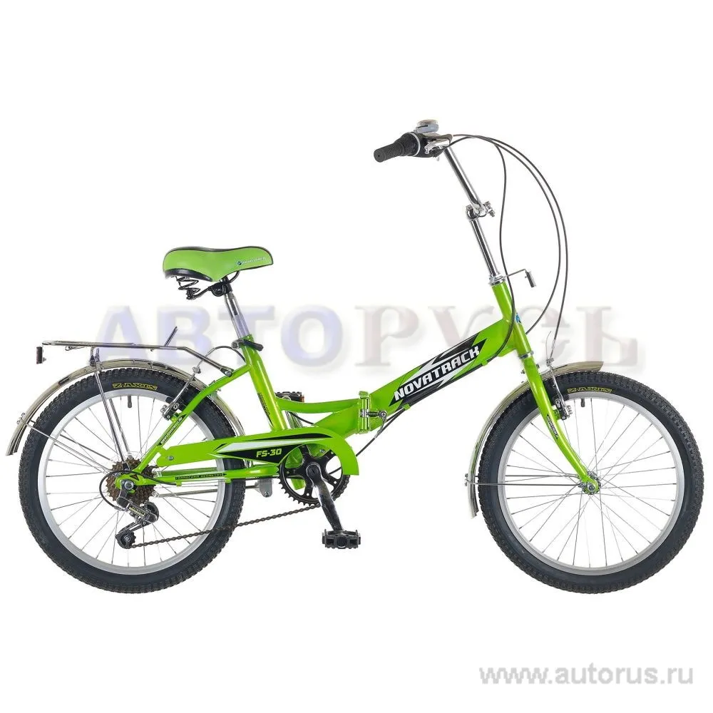 Велосипед 20 складной Novatrack FS30 (2017) количество скоростей 6 рама сталь 20 салатовый/бордовый