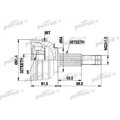 ШРУС наружн к-кт 26x54.1x32 ABS:56T CHRYSLER: CIRRUS, S PATRON PCV9529