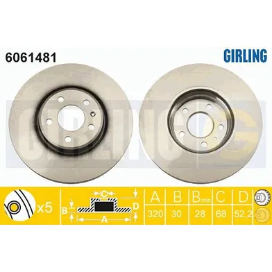 Диск тормозной GIRLING 6061481