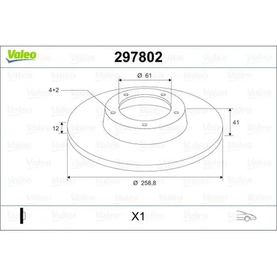 Диск тормозной передний VALEO 297802