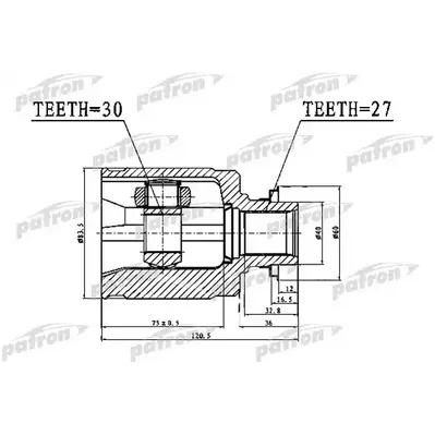 ШРУС внутренний 30x40x27 HONDA ACCORD CL/CN/CM 02-08 PATRON PCV1017