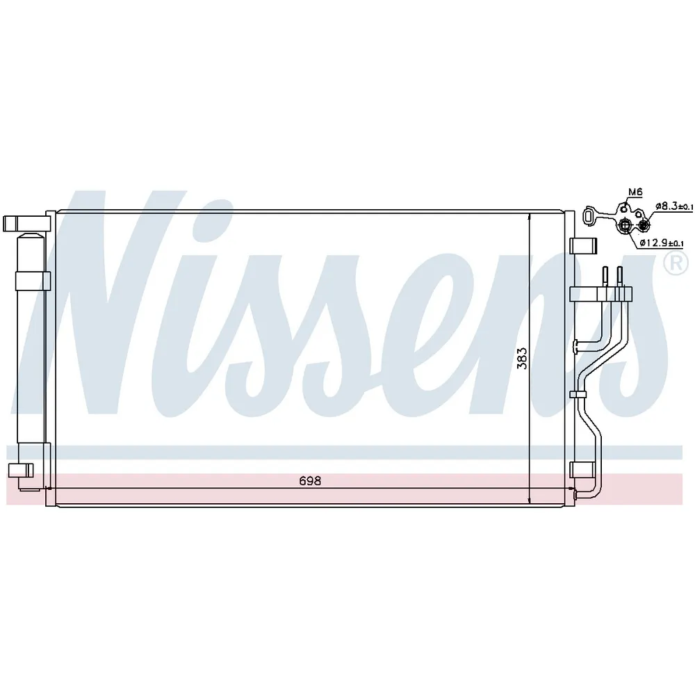 Радиатор кондиционера HYUNDAI IX35 GAS 10- NISSENS 940208