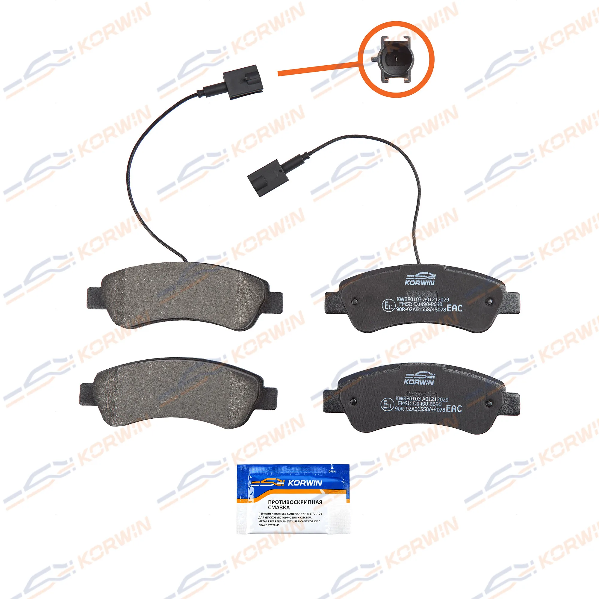 Колодки тормозные зад. Peugeot Boxer/Jumper/Fiat Ducato (250) 06- с дат. износа KORWIN KWBP0103